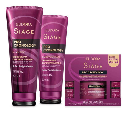  Pro Cronology: Shampoo+condicionador +kit Cronograma Capilar