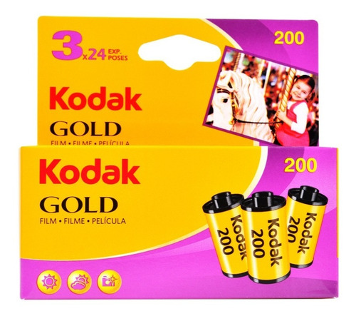 Kodak Gold 200 Rollo Fotográfico 35mm Pack X 3und