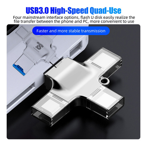 Lector De Tarjetas Micro Tf Otg Memoria Usb 3.0 Tipo C 4 En