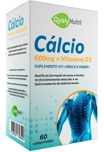 Cálcio + Vitamina D 500mg + 1000ui Qualynutri