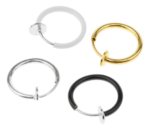 4pcs Clip En Aros Sin Perforaciones Nariz Labios Anillos De