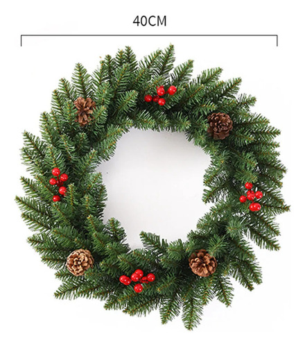 Corona De Navidad Artificial De 30/40 Cm, Estilo Piñas