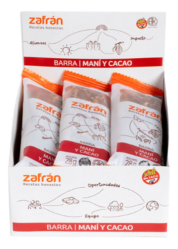 Zafran Cereal Maní Y Cacao X 12un - Compañía De Golosinas