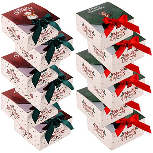Paquete De 12 Cajas De Regalo De Navidad Tapa, 6.8 X 6....