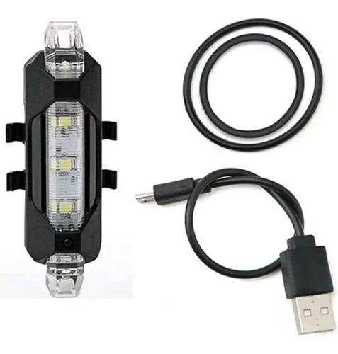 Imagen 5 de 9 de Luz Para Bicicleta Led Recargable Usb Delantera Trasera 15lm