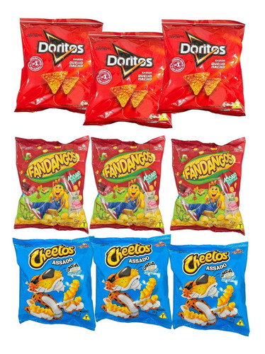 100 Un Mini Elma Chips Doritos + Fandangos + Cheetos Caixa
