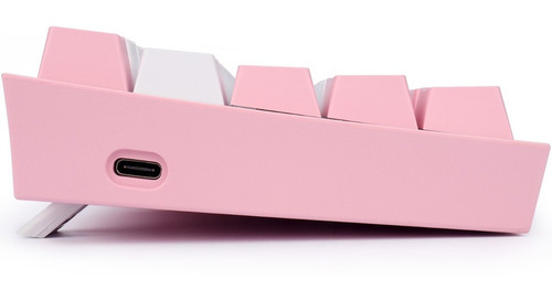 Teclado gamer bluetooth Redragon Fizz Pro K616-RGB QWERTY Red inglés US color blanco y rosa con luz RGB