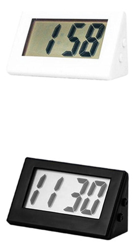 Mini Reloj Electrónico De Escritorio En Blanco Y Negro Con P