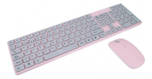 Teclado Y Mouse Inalambrico Rosa Perfect Choice Pc-201069