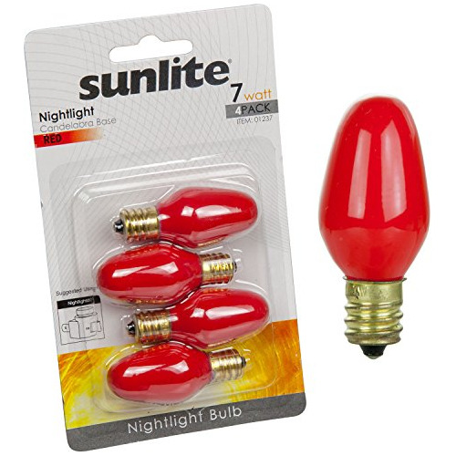 Foco Color Para Luz Noche C7 Incandescente 7w Base 4 7c7