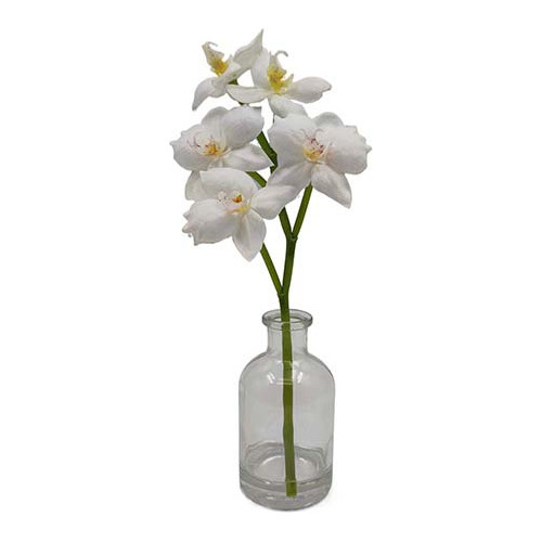 Orquidea Artificial En Florero Vidrio - Desillas