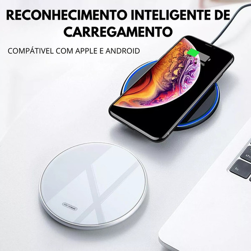 Carregador Turbo De Indução Compatível Com iPhone 11 12 13 14 Samsung Motorola