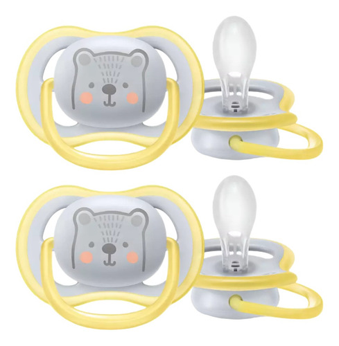 Set De 2 Chupones Philips Avent Ultra Air 6-18 Meses Osito