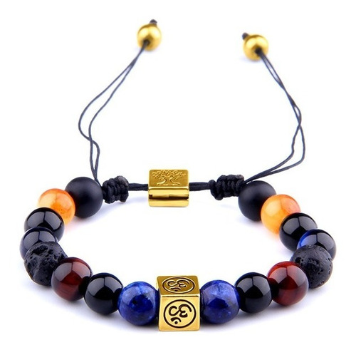 Pulsera Manilla Piedras 7 Chacras Yoga Equilibrio Hombre