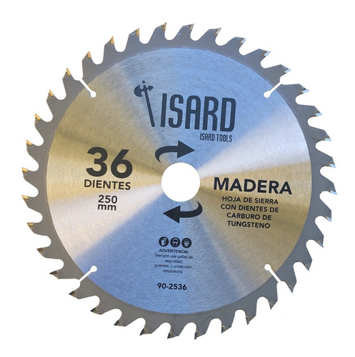 Imagen 2 de 5 de Hoja De Sierra Circular Para Madera 250 Mm 36 Dientes Isard