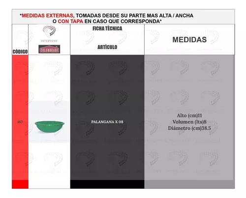 PALANGANA X 7 LTS  Colombraro Plásticos