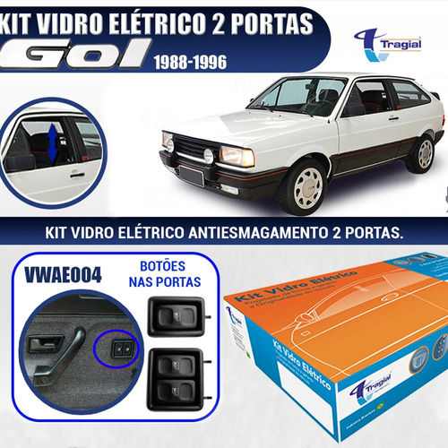 Kit Vidro Elétrico Volkswagen Gol 1988 A 1996 2 Portas