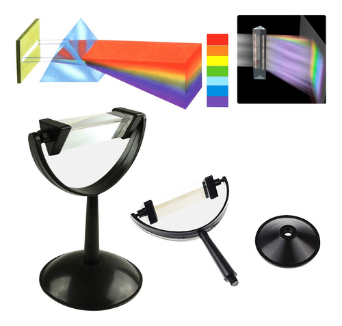 8cm Prisma De Vidrio Triangular Óptico De Espectro De Luz Fí