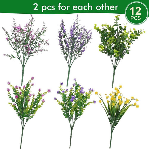 12x Flower Artificial Flowet Falsas Arreglo Floral Flores