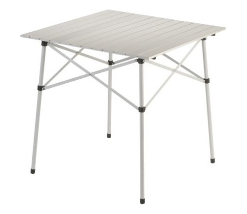 Mesa Plegable Coleman Aluminio P/4 Per 70x70 Con Bolso Color Plateado