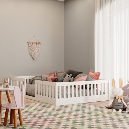 Cama Infantil Montessoriana Casal Cercadinho