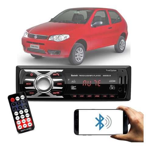 Radio Automotivo Universal Bluetooth Usb Sd Aux Fiat Palio