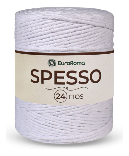 Barbante Euroroma Spesso 24 Fios 1kg 254m P/ Crochê Macramê Cor 0200 - Branco