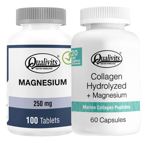 Magnesio 250 Mg + Colágeno Con Magnesio X 60 - Qualivits