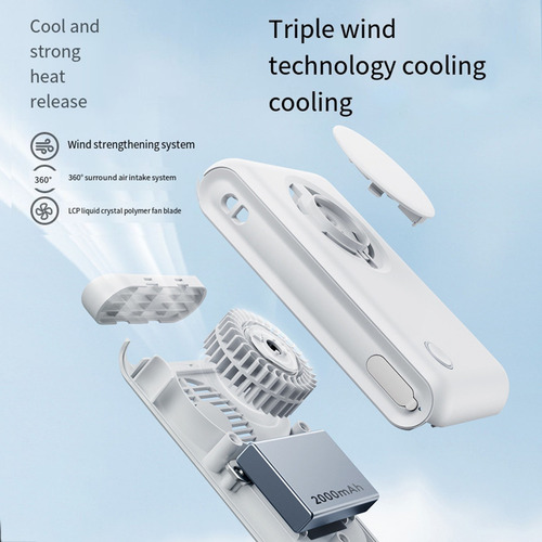 Ventilador Portátil Recargable Z0 Con Clip Para La Cintura Y