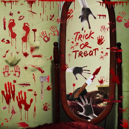 Pegatinas De Pared De Halloween Con Forma De S Bloody Hand B Color Multicolor