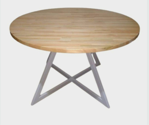 Mesa Comedor Hierro Y Madera Maciza