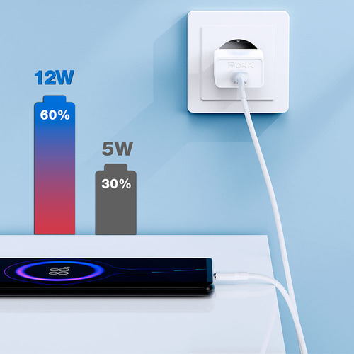 1hora Carregador Parede 2.4a+cabo Usb A/micro Usb Branco