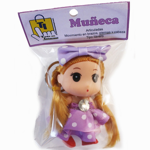 Muñeca Llavero Varios Modelos Y Colores Mov. Brazos Piernas