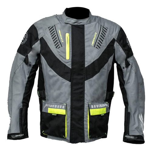 Chamarra De Moto Immortale Calix Man Gris/ Hivis Protección