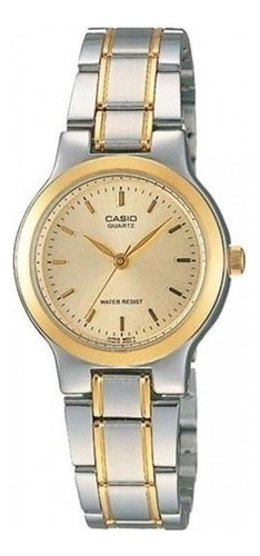 Reloj Casio Dama Ltp-1131g Colores Surtidos/relojesymas Correa Plateado Y Dorado Bisel Plateado/dorado Fondo Blanco