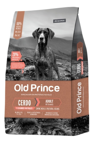 Alimento Old Prince Proteínas Noveles para perro adulto todos los tamaños sabor cerdo en bolsa de 15 kg