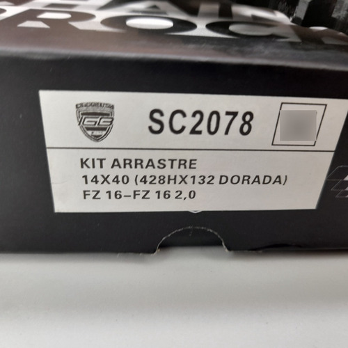 Kit Arrastre Fz16/fz16 2.0 Freno Banda 14/40 Revo Scorpion