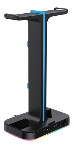 Imagen 1 de 6 de Base Soporte Auriculares Gamer Stand Luz Rgb