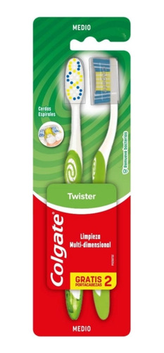 Cepillo Dental Colgate Twister Con Capuchon Pack X2
