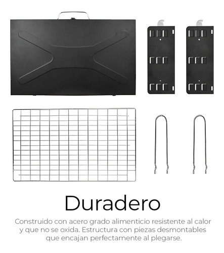 Parrilla Asador Plegable Con Accesorios Camping Portátil