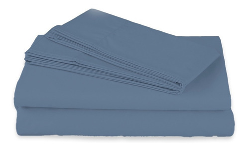 Spring Air Juego De Sabanas Microfibra - Queen Size Color Azul acero Diseño de la tela Liso