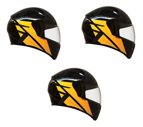 Imagen 2 de 8 de Vertigo Pack X3 Casco Moto V50 Infinity Brillo.