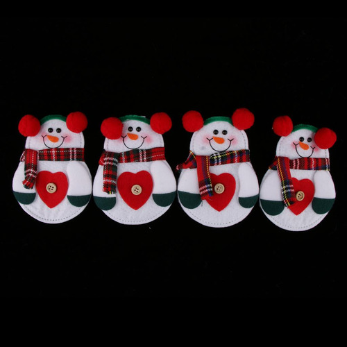 4pcs Vajilla De Navidad Cubiertos Bolsa Titular Decoración