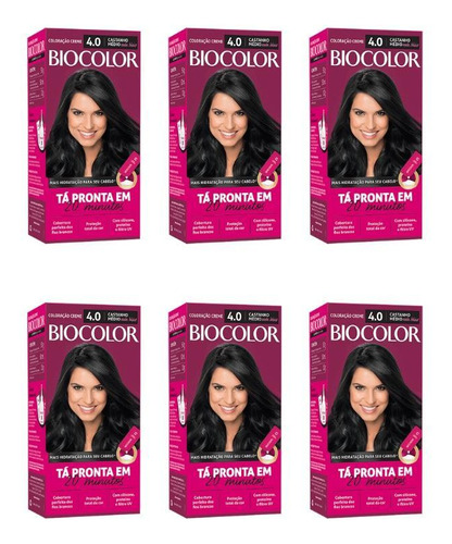  Coloraçao Biocolor Creme 4.0 Castanho Malic-kit C/6un