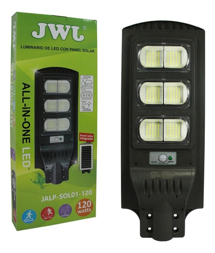  Lámpara Suburbana 120w Celda Solar Sensor De Movimiento Jwj