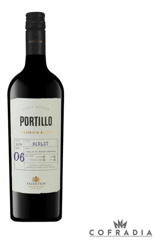 Imagen 2 de 2 de Vino Portillo Merlot Caja X 12 Botellas De 750ml Salentein
