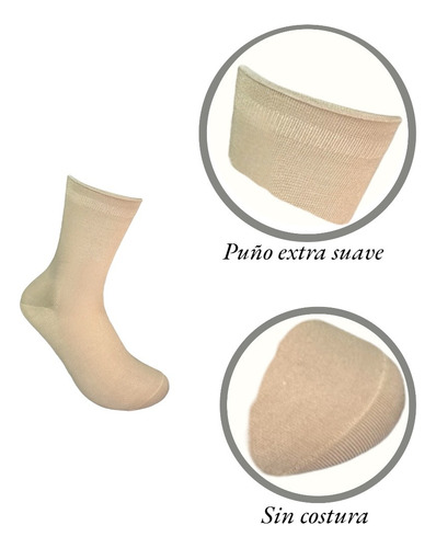 Calcetines Diabéticos Sin Costura Para Mujer 3 Pares Algodón Surtido Con Negro Unitalla