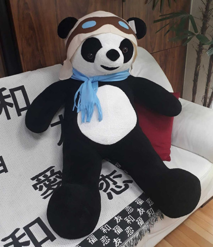 Urso Panda Aviador Grande Pelúcia Gigante 1,20 Mts - 120 Cm
