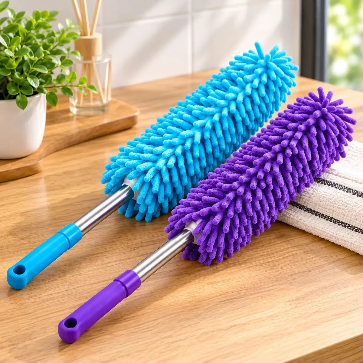 Plumero Microfibra Cepillo Limpieza Multiuso Colores Surtidos Craco