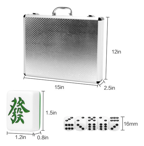 Jiesite Chinese Mahjong Tiles Con 144 Piezas De 15 Pulgadas